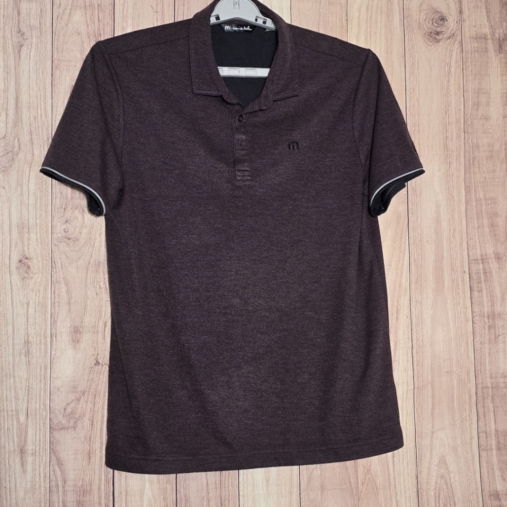 Travis Mathrew Men's Polo Shirt  Dark Wine Pullover Size XL